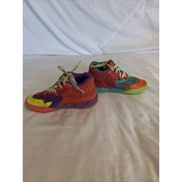 Puma LaMelo Ball MB1 Be You JR Shoes Size 2.5C Green Gecko/Red Blast - Picture 2 of 6